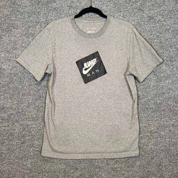 Jordan Shirt Mens Small Gray Tshirt Jump Man Short Sleeve Crewneck Swoosh - Picture 2 of 8